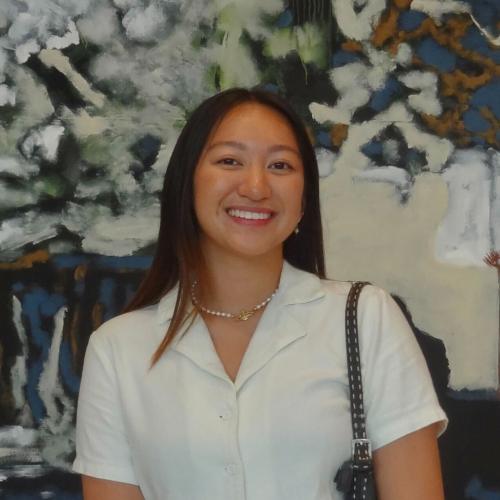 A girl smiling
