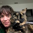 Photo of Laura with her cat